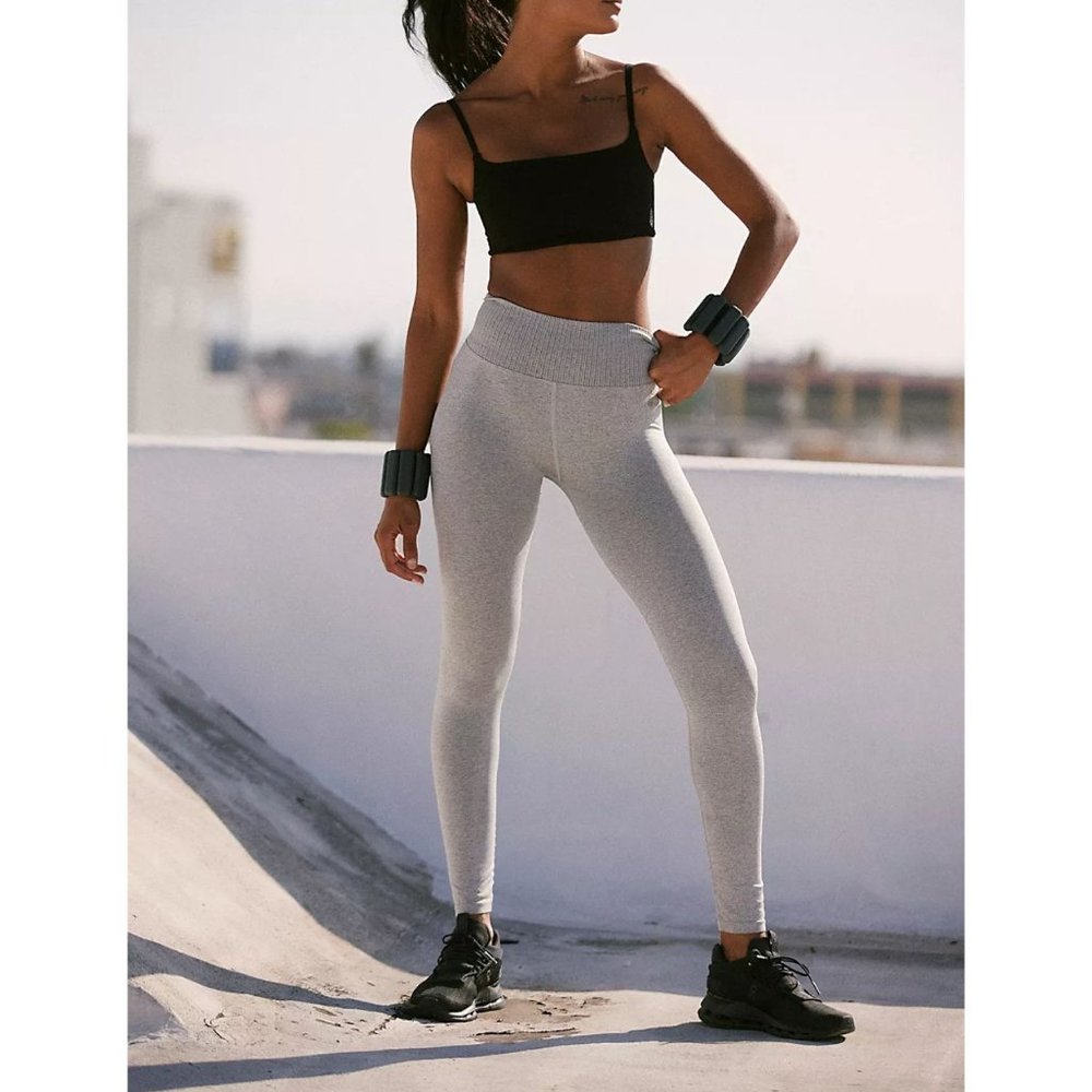 NWOT Free People Movement High Plank Leggings Heather Grey